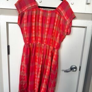 Vibrant Ace & Jig Handwoven Plaid Dress